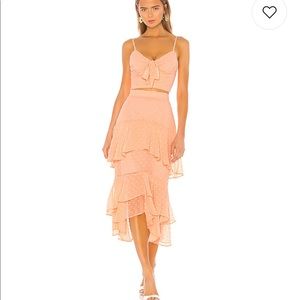 NBD Gennadi Skirt and Whitley Crop Top Set (Peach)